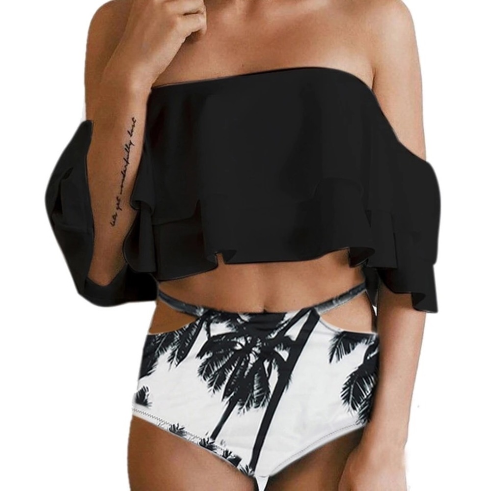 💕Tropic Off the Shoulder Swimsuit - Picture 1 of 5